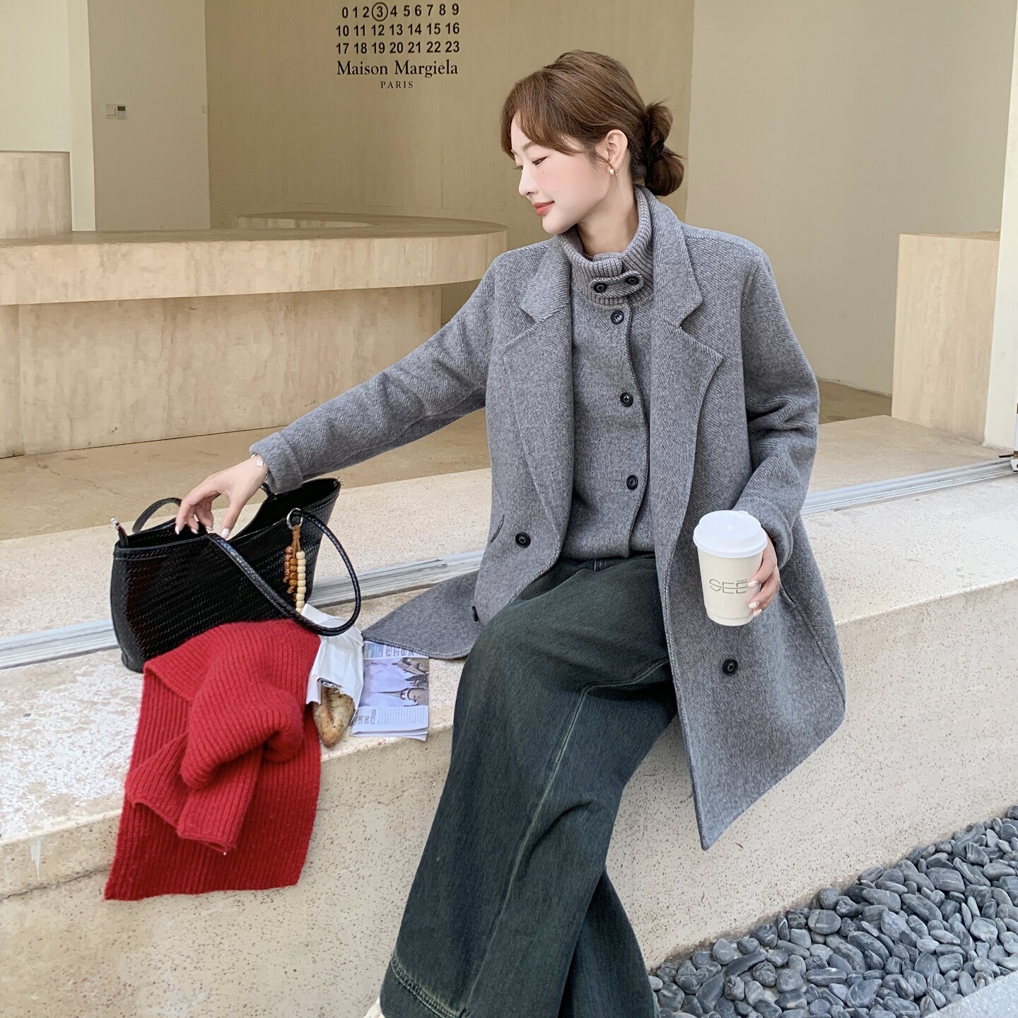 2025冬装双面羊绒大衣两件套中长款RF2C290-6886#-P315-465,女装羊绒大衣,2C290
