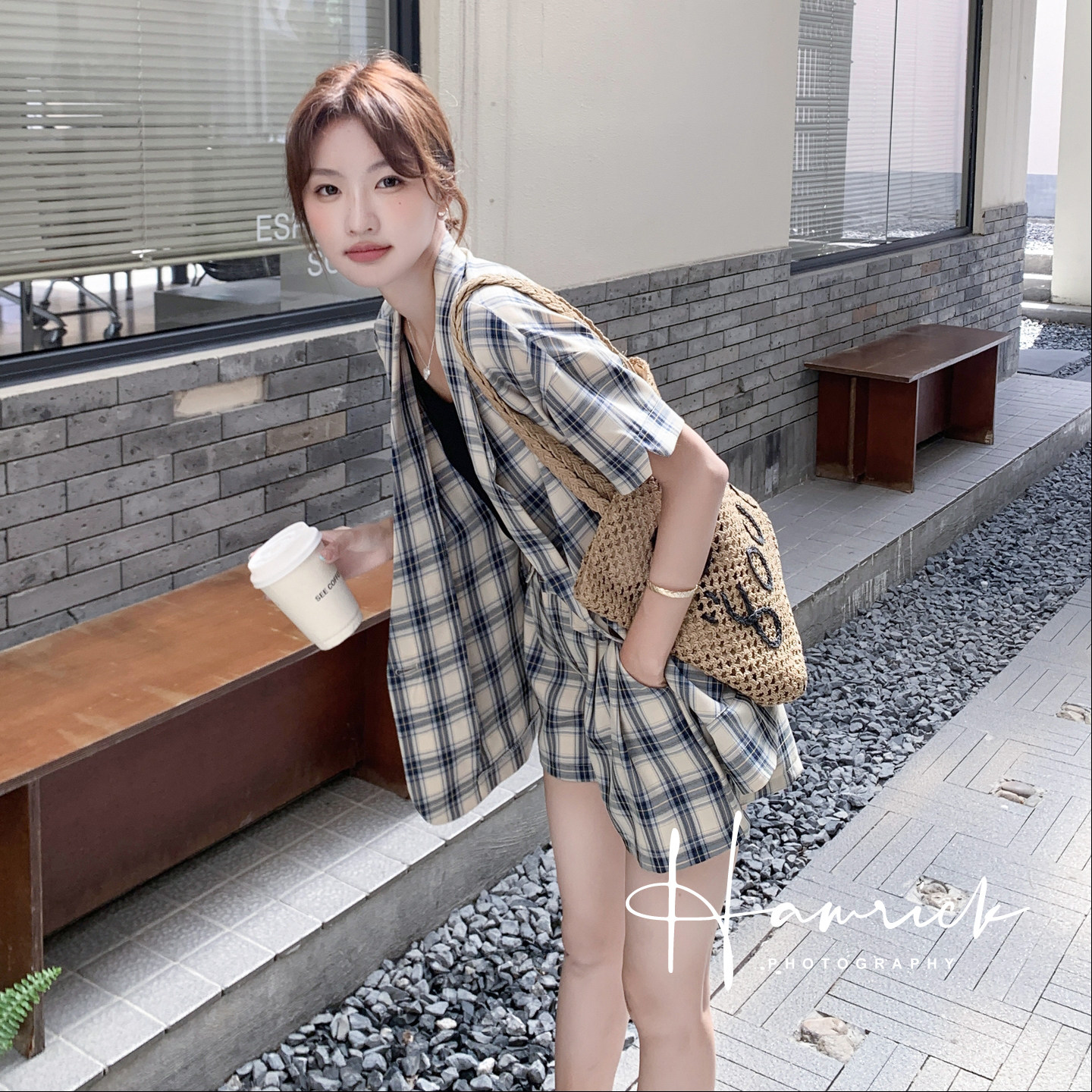 （现货！）2025年夏季格子套装女两件套2C325-A8801-P125K188,女装套装/套裙,2C325