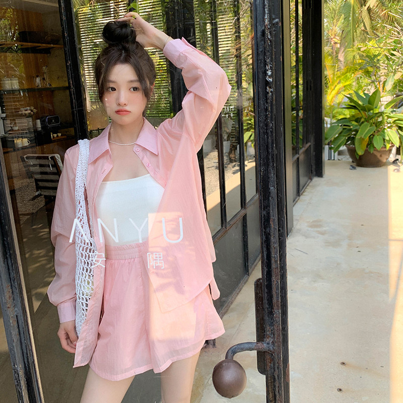 夏新品海边度假背后开叉时尚防晒衣套装8259P115K168,女装套装/套裙,2C060