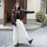 美式短款咖色机车服外套女春秋2025超火好看高级小众皮衣夹克上衣，女装皮衣，2C177