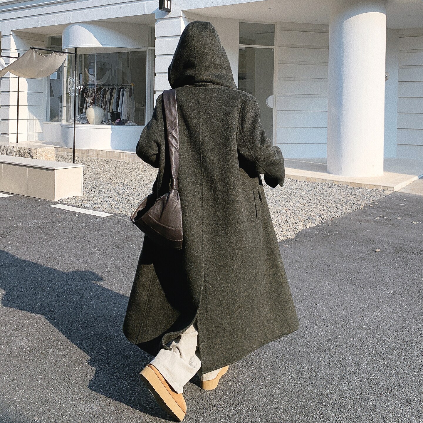 【现货】可拆帽子加厚双面羊绒大衣D230P295K428,女装毛呢外套,2D008