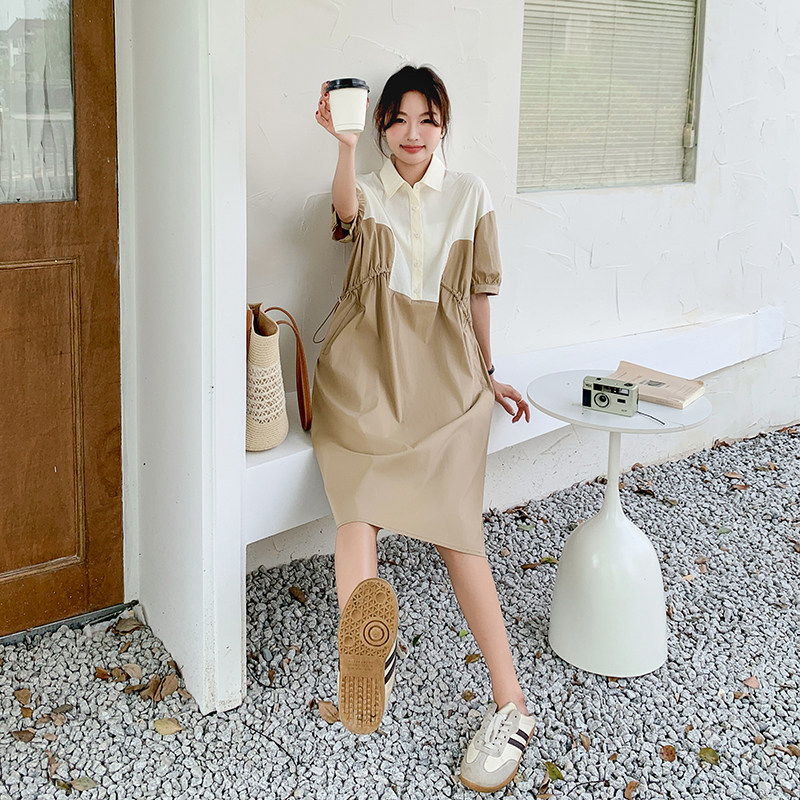 现货休闲减龄拼接连衣裙7611-P115-K168,女装连衣裙,2C159