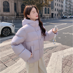 现货 紫色羽绒服女短款加厚2025新款冬季宽松外套2586-P285-K368图片