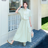 2025新款夏装防晒裙套装两件套纯色抽绳防晒裙2526-P165控248，女装套装/套裙，2D009