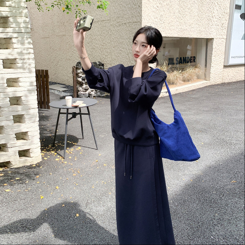 秋季新品老钱风休闲套装2601-P165-K235,女装套装/套裙,2D013