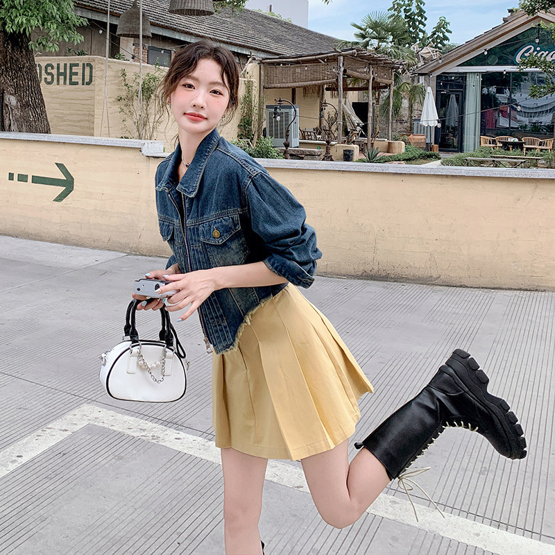 现货2025秋季新款韩系小个子牛仔外套2CO57-8127-P125-K188,女装短外套,2C057
