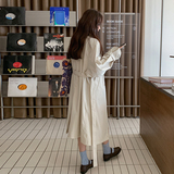 杏色高级感风衣外套女2025年秋季新款韩系复古休闲气质中长款大衣，女装风衣，2C258