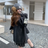 【档口现货】侧缝开衩配围巾款双面羊绒大衣2C233-670-P305-K459，女装毛呢外套，2C233
