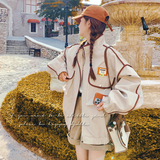 2026秋复古学院风包边棒球服2C069-6680-P135K188，女装短外套，2C069