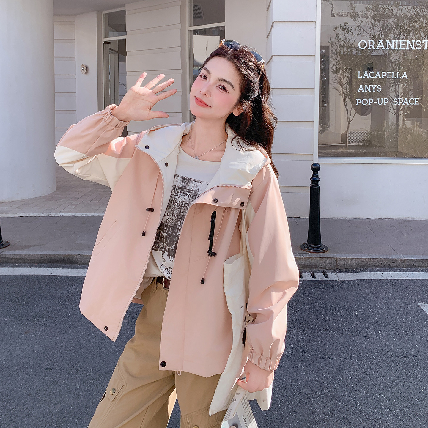 现货！现货！休闲外套女2026春秋新款韩系学院风减龄小个子上衣,女装短外套,2C306