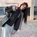 【现货】26新款春季皮衣咖色长袖外套2C215-P155-K248，女装皮衣，2C215