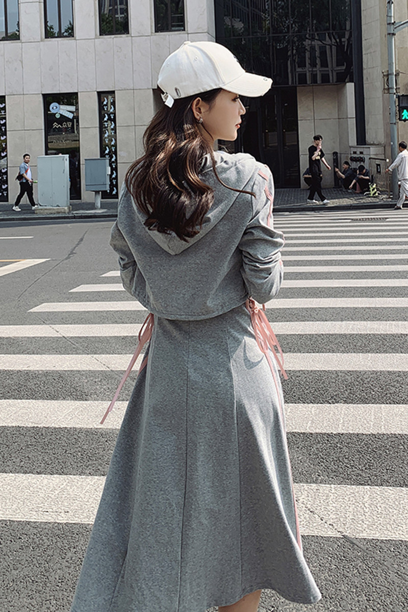 【现货】洋气拼色连衣裙+外套套装088-8805p135k198,女装套装/套裙,2C088