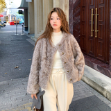 灰色皮毛一体外套女冬仿水貂毛皮草上衣毛毛2C353--709#P180K268，女装短外套，2C353