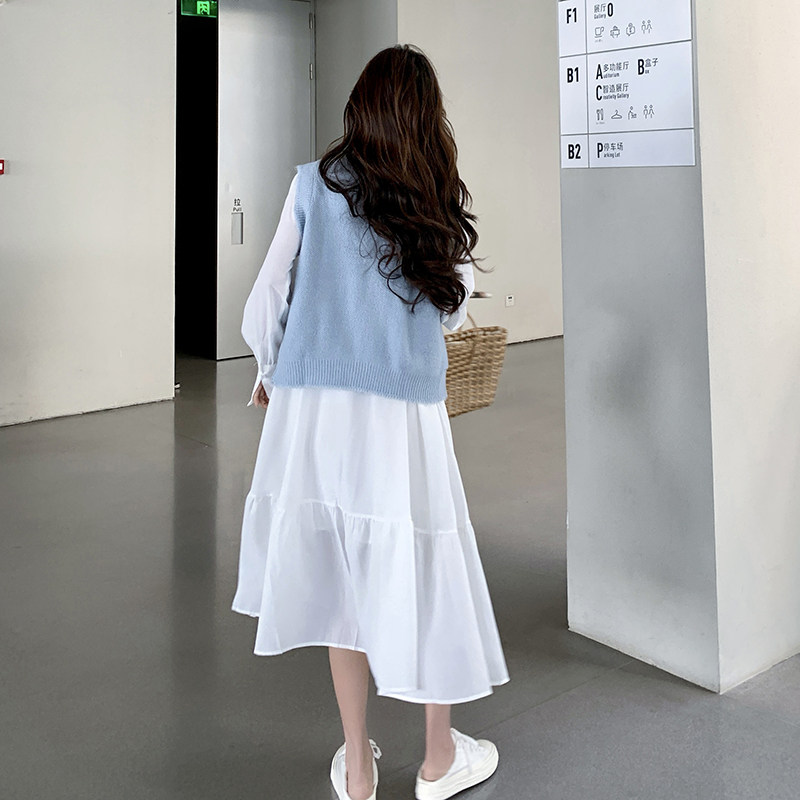 现货数据好2026新款针织两件套连衣裙2C053/款号720/P155/K218,女装连衣裙,2C053