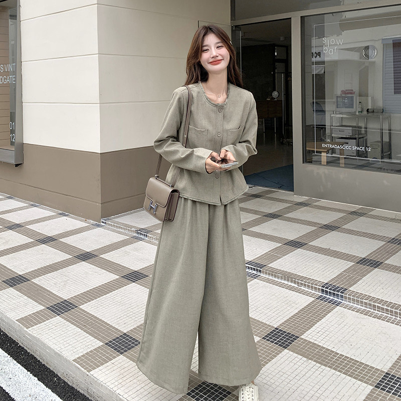 【现货】数据好套装外套+阔腿裤赠皮带2C277-7706-P175-K238,女装套装/套裙,2C277