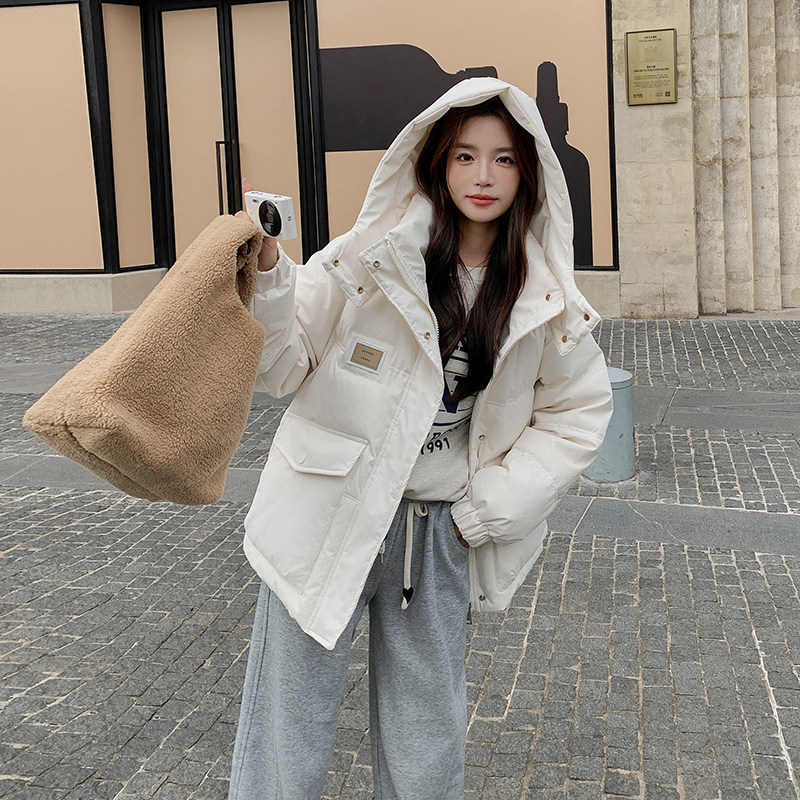 休闲减龄羽绒服女短款2025冬新款韩版宽松加厚白鸭绒外套,女装羽绒服,2C177
