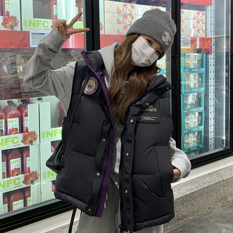 新款黑色羽绒服马甲女冬季2025新款短款小个子高级感韩版图片