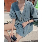 新款宽松牛仔两件套套装2C075-150-P125-控178，女装套装/套裙，2C075