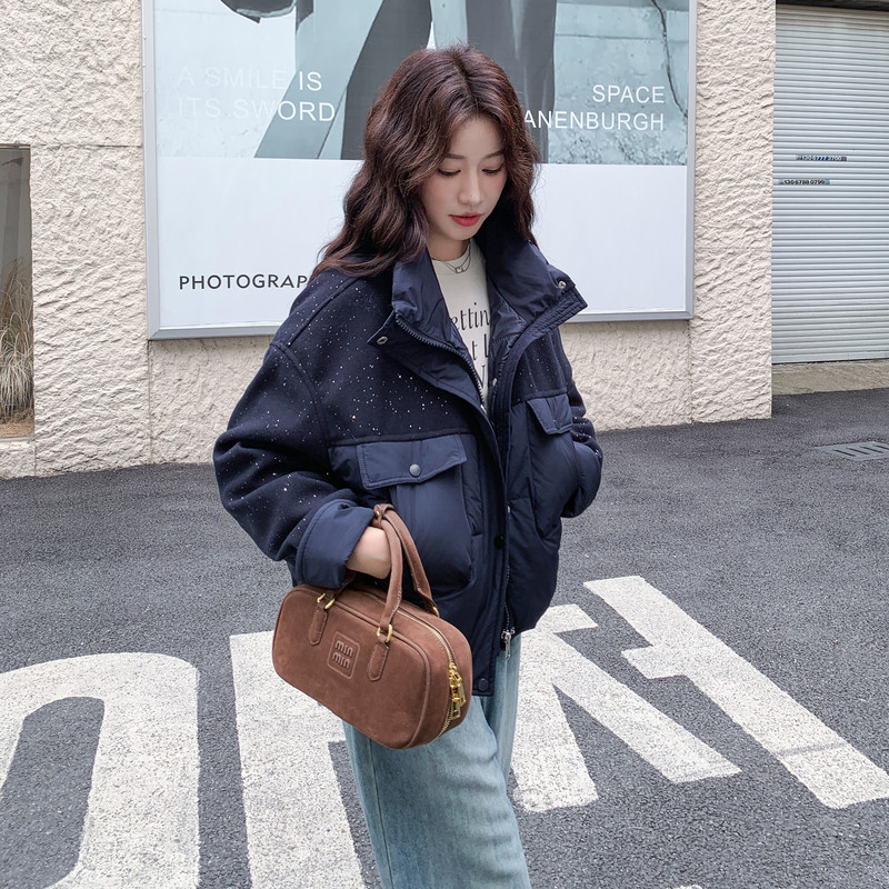 韩系短款亮片羽绒棉服外套女秋冬2025新款加厚爆款棉袄超好看棉衣,女装棉衣/棉服,2B140