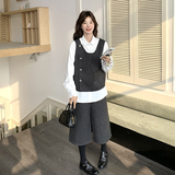 现货：春装新款衬衫白色蝴蝶结马甲＋阔腿裤三件套-6870P185K268，女装套装/套裙，2C135