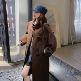 【现货】牛角扣双面羊绒大衣D250P265K388，女装毛呢外套，2D008