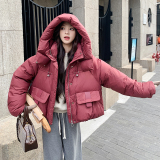 设计师时尚超轻加厚甜美玫粉小个子短款羽绒服外套P285，女装羽绒服，2C291