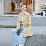韩系设计感小众风衣外套女2025秋季新款时尚气质中长款显瘦百搭潮，女装风衣，2C218