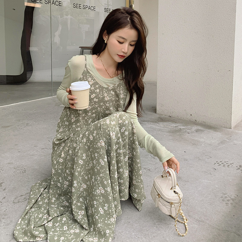 【】秋装小碎花吊带连衣裙套装女2C300-8809-P145-K198,女装套装/套裙,2C300