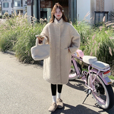 现货冬装新款时尚百搭加厚中长款皮毛一体外套2C135-6859P215K318，女装皮草，2C135