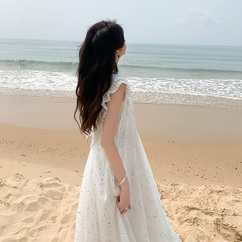 2C177-D52-P145-K208米白色设计感连衣裙女2025夏季新款时尚洋气图片