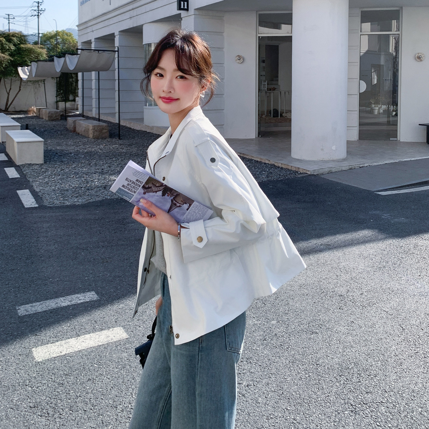 独特漂亮小个子炸街短外套女2026年春季新款韩版穿搭休闲风衣,女装风衣,2D036