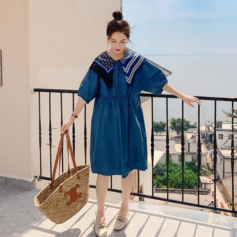 现货主推2024丝巾收腰韩版连衣裙828-P105-K158,女装连衣裙,2C129