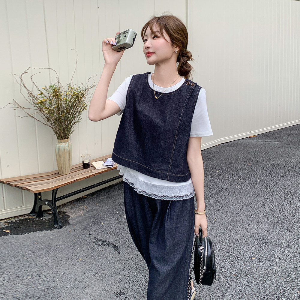 ！夏季薄款超有范T恤马甲裤子三件套2C275-5523-P165-K248,女装套装/套裙,2C275