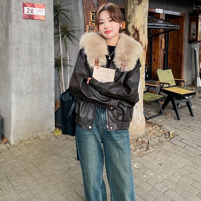 2025冬装皮衣兔毛内胆外套2603P205K299,女装皮草,2C103