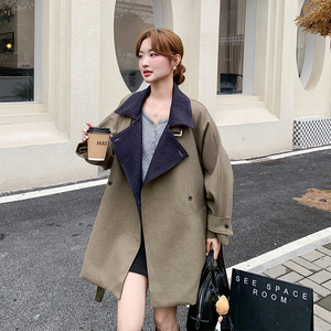 韩系收腰军绿色风衣外套女春秋2025新款巨好看超火爆款高级感大衣图片