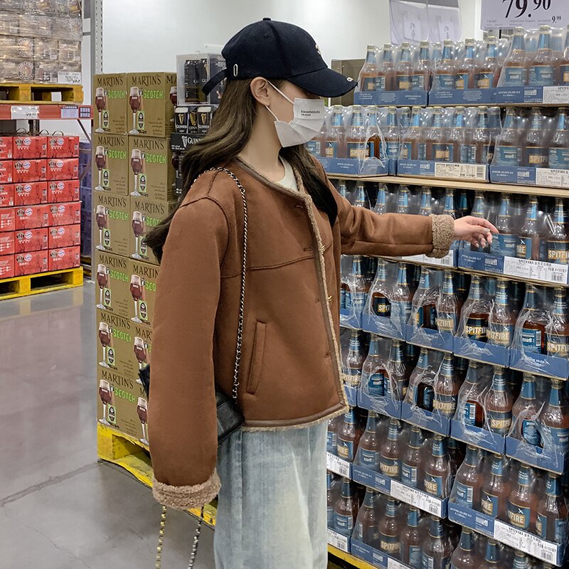 秋冬高品质小个子麂皮绒小香风皮毛一体外套C029-2353P165K228,女装短外套,2C029