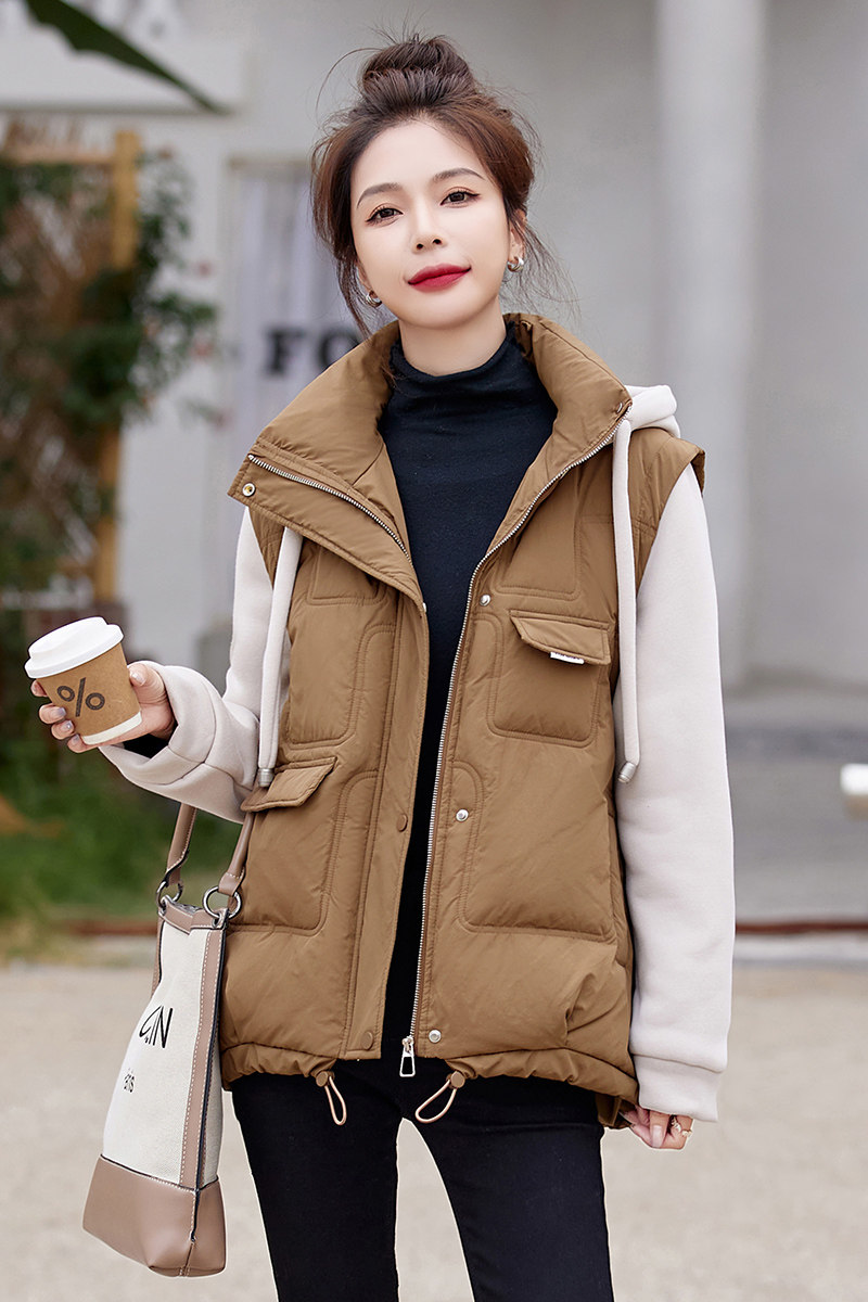 羽绒服女2025年冬季新款韩版显瘦小个子时尚拼接短款冬天外套,女装羽绒服,蓝朵琳