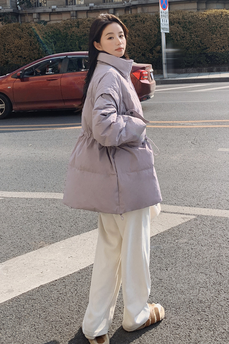 高级感超好看多巴胺淡紫色羽绒服女冬2026年新款流行韩版宽松外套,女装羽绒服,2C159