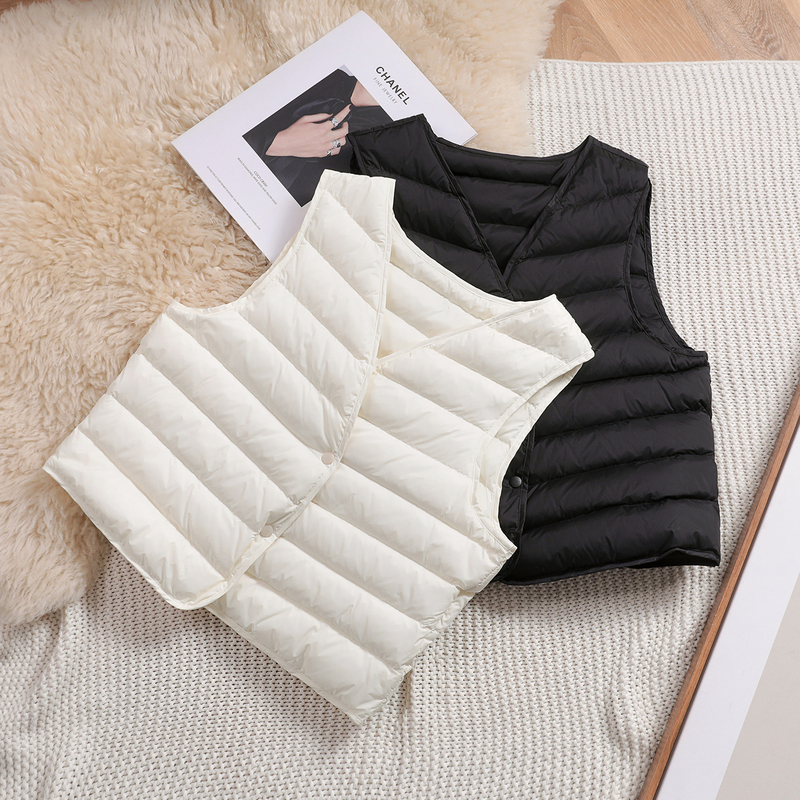Samsung 95% White Goose Down! Women's Short down Jacket Vest Liner, High-End Lightweight Inner Layer, V-Neck Vest Samsung 95% White Goose Down! Women's Short down Jacket Vest Liner, High-End Lightweight Inner Layer, V-Neck Vest