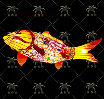 Characteristic colorful printed carp lantern Koi lantern Goldfish sea fish ornamental fish Carp shape lantern decoration
