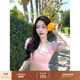 Thepeachofficial Xia Yuhuaxu puff sleeve knitted dress knitted top two-piece set for women