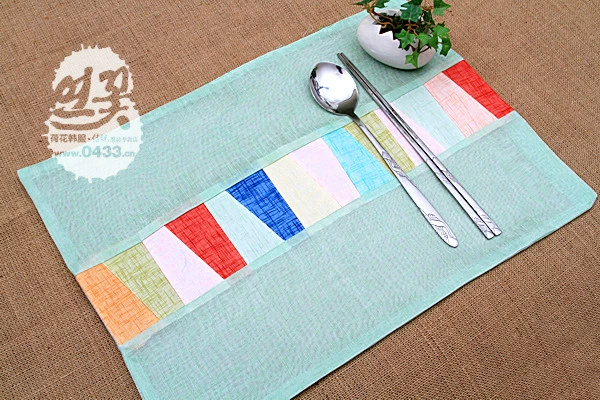 Khăn trải bàn kiểu Tây Placemat Thảm ăn tối kiểu Bắc Âu Tấm lót bàn Mat ăn tối Tấm thảm gia đình Màu sắc Dải nối đĩa Tấm lót bát 01 - Khăn trải bàn