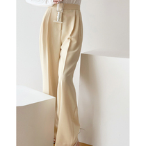 HICECI texture suit pants in autumn and winter high waist straight tube slim legs drag the lady pants