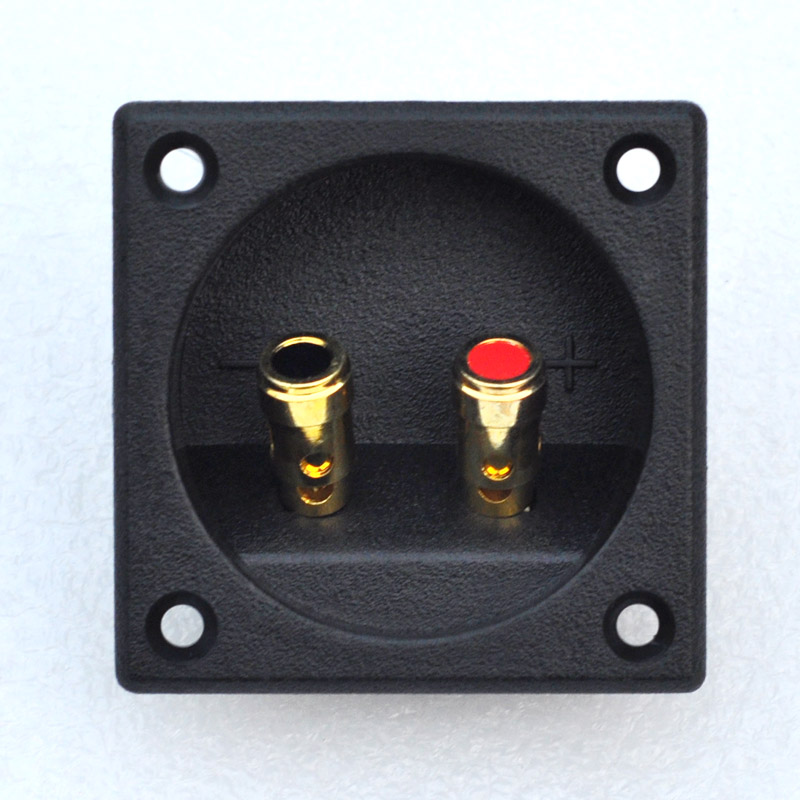 Thickened version outside positive inner circle two speaker junction box opening size 49mm electroplating terminal yellow and white two colors