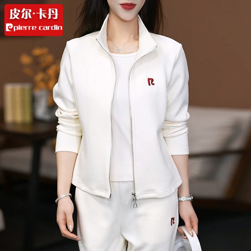 Pierre Cardin Sportswear Suit for Women, Spring and Autumn 2026 New Fashion Stand-Up Collar Casual Wear Loose Sweatshirt Two-Piece Set Pierre Cardin Sportswear Suit for Women, Spring and Autumn 2026 New Fashion Stand-Up Collar Casual Wear Loose Sweatshirt Two-Piece Set