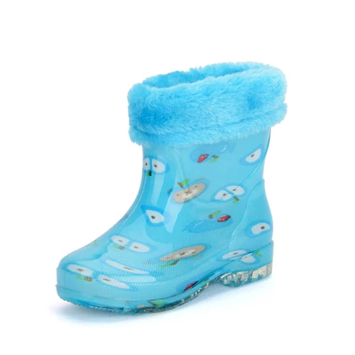 Детский мультяшный дождевик подходит для мужчин и женщин, нескользящие детские флисовые сапоги, удерживающие тепло бахилы