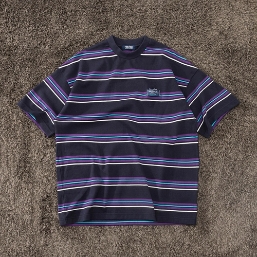 Soda Spot Nautica Multi Border Hasegawa Cityboy Corted Short -Sleaed T -Fork
