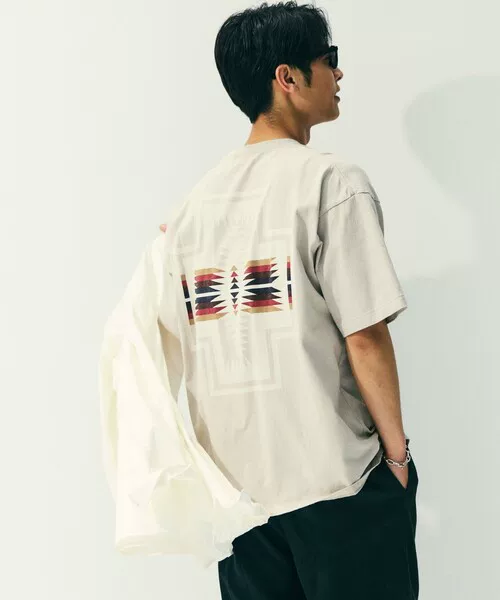 Кружка-spot FREAKS STORE × PENDLETON печатная свободная повседневная футболка с круглыми воротником и короткими рукавами