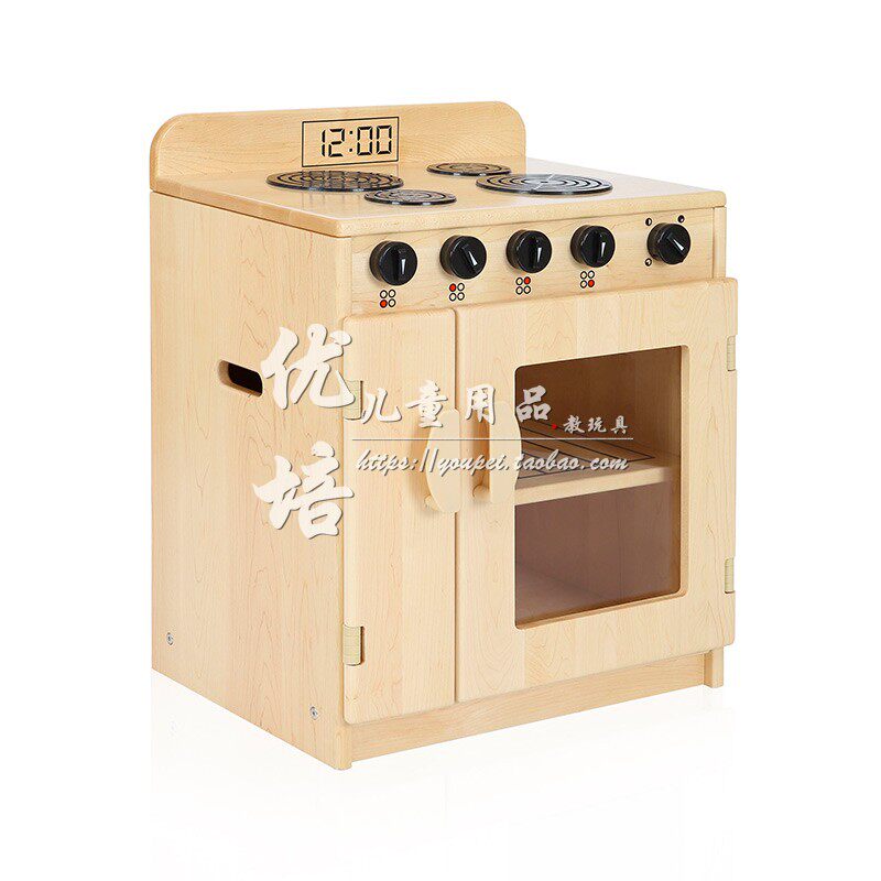 Early childhood Early teaching garden children role-playing kitchen cabinet set microwave integral cupboard-North American maple birch wood multi-laminate
