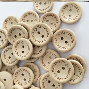 Two-eyed coat wood diy natural handmade buttons coat children's clothing wood color new bowl-shaped buttons